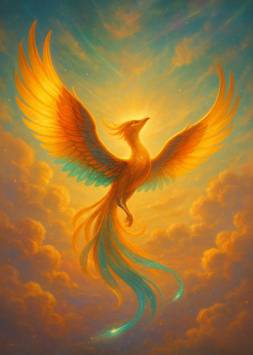 Rising Phoenix Wall Art – Majestic Fire Phoenix Poster, 50x70 Cm ...