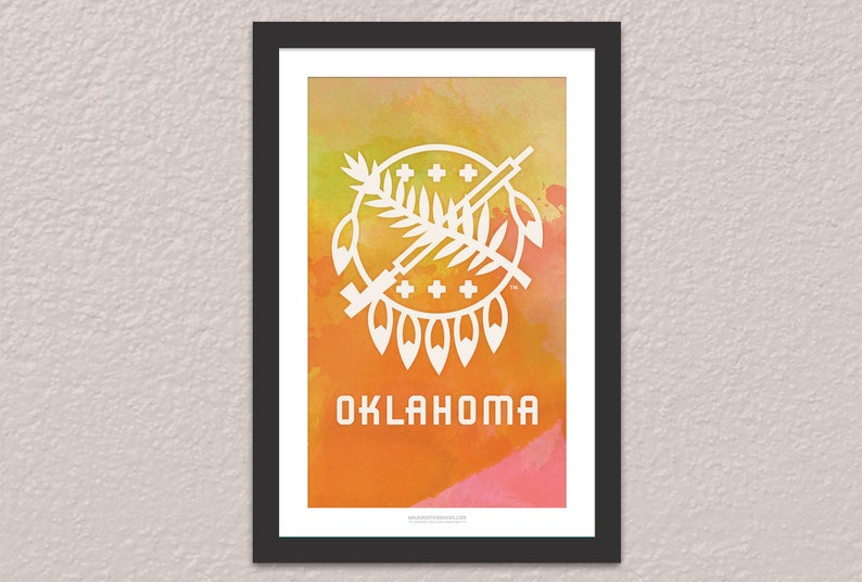 Printable 11x17 Posters Oklahoma Osage Shield Watercolor