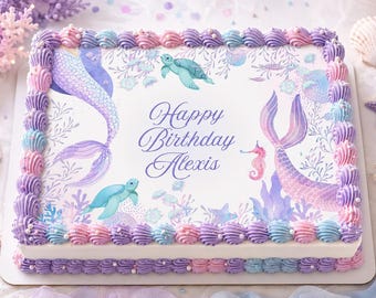 Mermaid Edible Image Cake Kit – Custom Icing Sheet for cake decorating