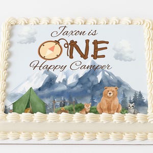 One Happy Camper Cake Topper: Edible Image, Customizable