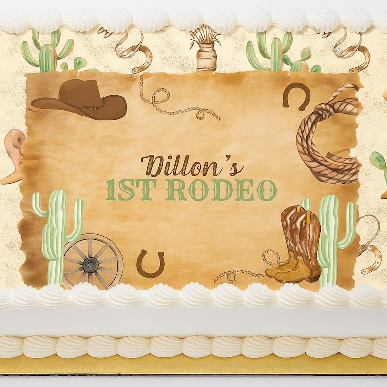 Baby's First Rodeo Cake Topper: Edible Image, Customizable - Etsy