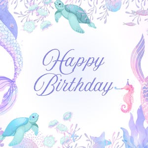 Mermaid Edible Image Cake Kit – Custom Icing Sheet + Strips for Cake Decorating