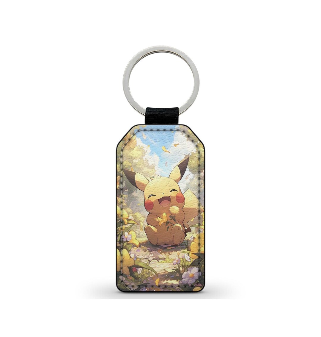 Pikachu 2 Faux Leather Keychain - Etsy