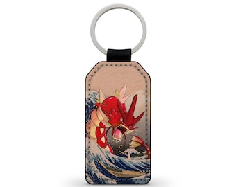 Chaveiro de couro sintético Leviator Gyarados