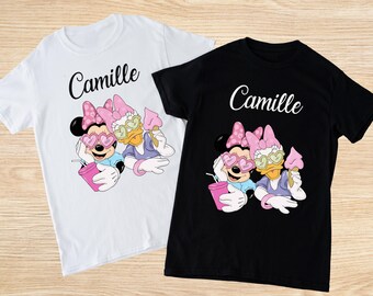 Black or White T-Shirt - Minnie and Daisy Disney - Men's, Women's, and Children's