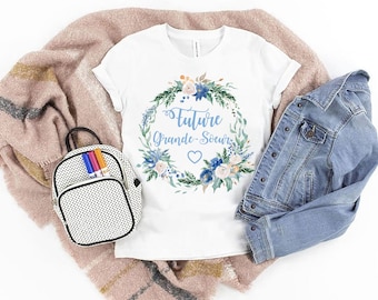 White T-shirt for girls - Future big sister - Baby shower gift