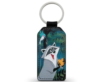 Keyring keys keychain faux leather leather up meeko pocahontas disney