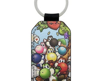 Keychain keychain ring faux leather faux leather yoshi super mario bros