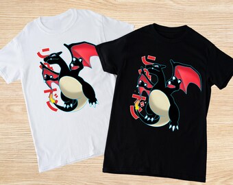 Black or White T-Shirt - Charizard - Men Women Children