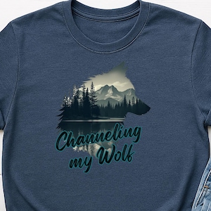 Channeling My Wolf Unisex Softstyle T-Shirt, Wilderness Tee, Animal Lover Gift, Outdoor Adventure Shirt, Nature Clothing, Gift for Her
