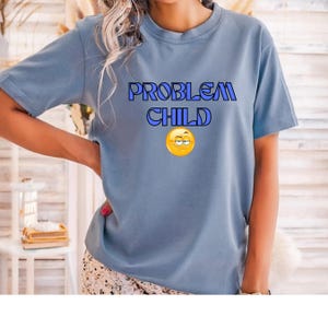 Playful Problem Child T-Shirt, Comfort Colors Tee, Casual Wear, Gift for Kids, Fun Birthday Gift, Summer Vibes