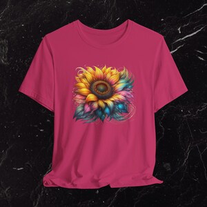 Rainbow Sunflower Shirt | Colorful Floral Tee, Boho Flower Shirt image 16