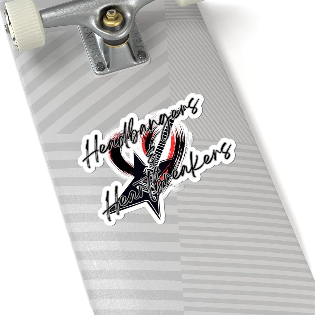 Heartbreakers Guitar Heart Kiss-cut Stickers | Rock Band Decal - Etsy