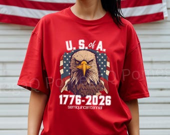 アメリカ合衆国ハクトウワシ 1776-2026 Tシャツ | アメリカ国旗 ヴィンテージ愛国Tシャツ | 250周年記念