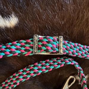 Hand braided horse reins- 12 strand flat braid