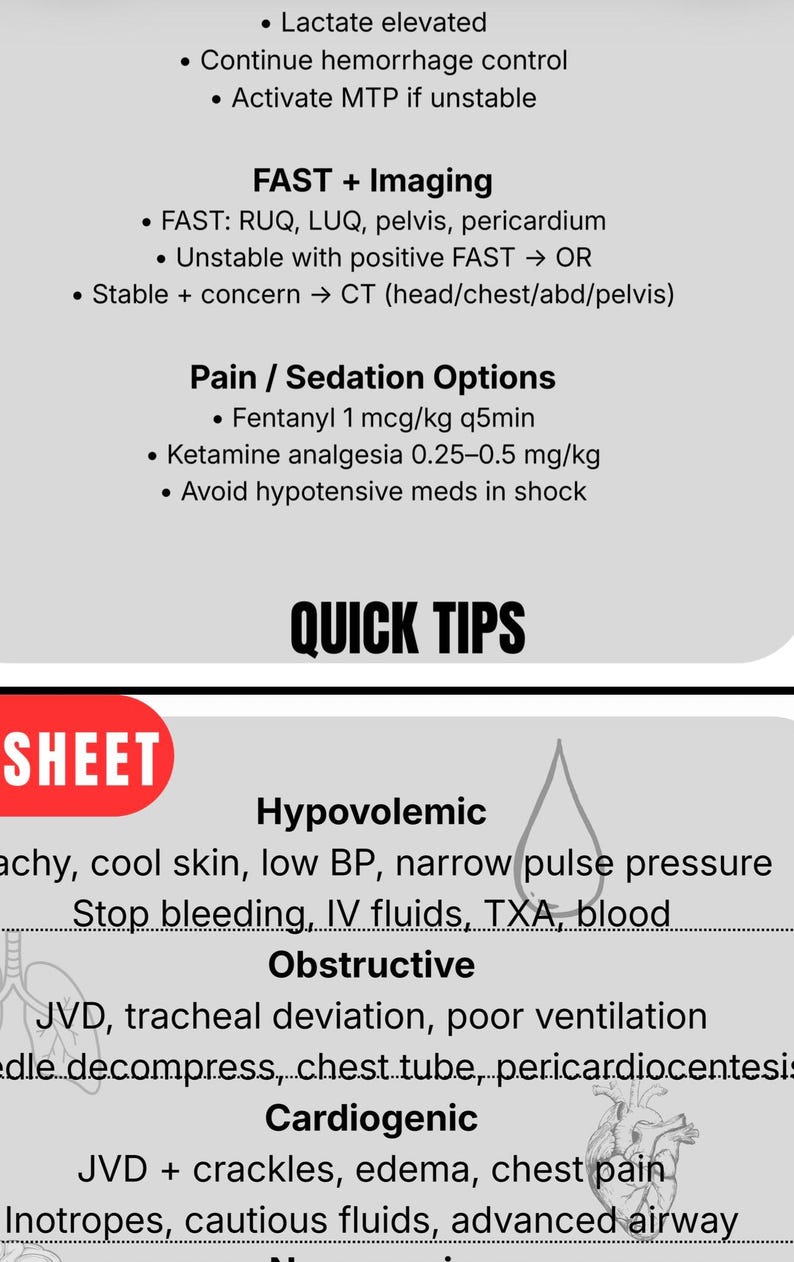 Trauma Flow Sheet | ER Nurse Cheat Sheet, TNCC Guide (printable) - Etsy