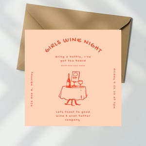 Girls Wine Night Invite, Wine Night, Invitation, Girls Night Invite