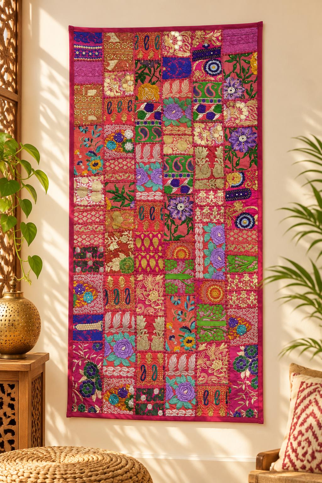 カンタキルト　タペストリー Kantha Tapestry Wall Hanging - Etsy