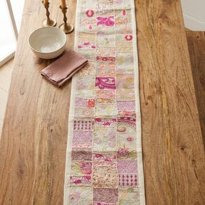 Bohemian handmade Patchwork Table Runner: Embroidered,Dining Decor