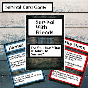 Survival with Friends – Printable Strategy Card Game – Digital Download Party Game – Fun Survival Challenge for 2–4 Players - Fun party game
