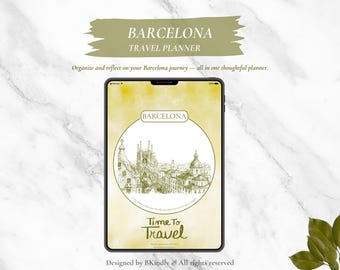 Barcelona Travel Planner for GoodNotes | Printable Itinerary | Vacation Journal | Digital PDF Download | A4, A5, US Letter