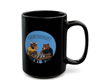 Bull vs Bear Chess Match Mug: Trader Gift for Crypto & Stock Market Fans