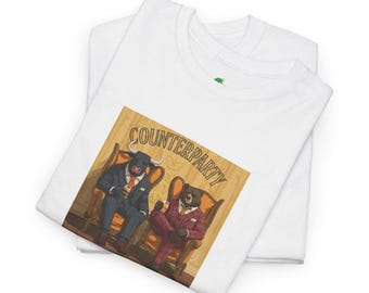 Camiseta con gráfico de toro y oso de la bolsa: camiseta unisex de algodón suave