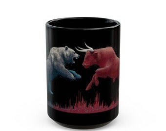 Bull and Bear Coffee Mug: Stock Market Trader Gift