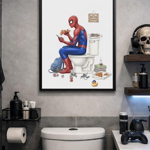 Spiderman Toilet - Etsy
