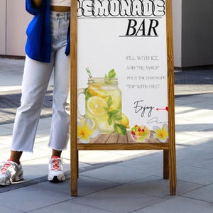 Lemonade Bar Recipe Digital Download, Summer Drink DIY Guide, Refreshing Beverage Art, Instant Download Digital Print, Lemon Digital