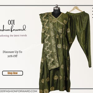 Anarkali Gown With Dupatta,Perfect as a wedding gown,long kurti, or Indian wedding wear suit,indian traditional wear anarkali gown set