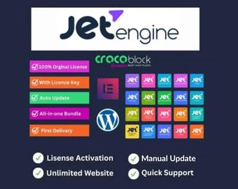 JetPlugins (Crocoblock) - 20 Mega Premium Plugins | WordPress Premium Plugins | Latest Version | License Activation | Lifetime Manual Update