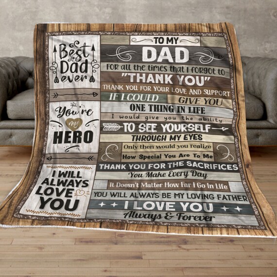 Personalized to My Dad Blanket Gift for Father Father's Etsy