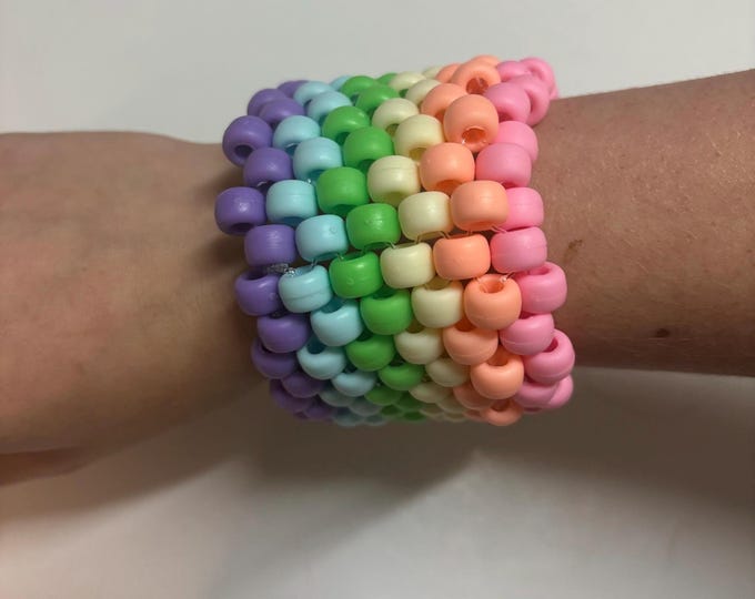Pastel Rainbow Pride Multi Stitch Kandi Cuff - Etsy