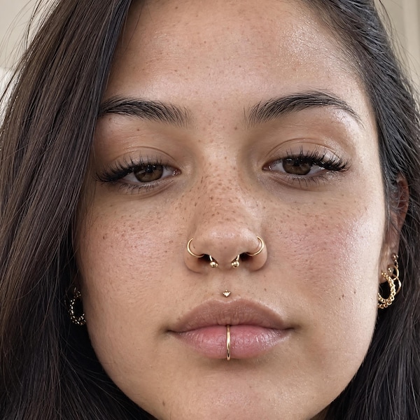 16G Titanium Horseshoe Ring Circular Barbell Nose Septum Lip Helix Tragus 6mm 8mm 10mm Piercing Jewelry