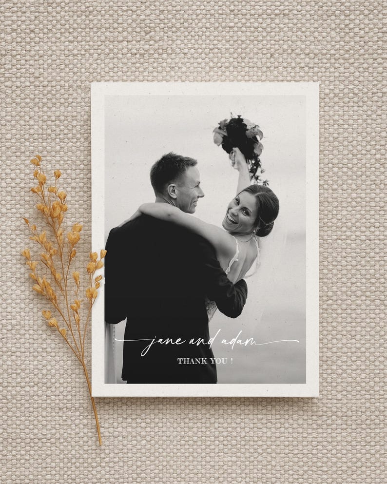 Custom Wedding Newspaper Thank You Cards 5x7, Wedding Thank You Card ...