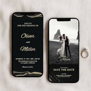 Electronic Save The Date Template, Electronic Wedding Reception Invitation Template, Digital Invite, Ecard, iPhone Invite, Smartphone Invite