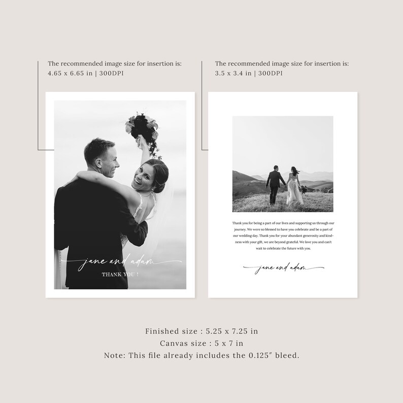 Custom Wedding Newspaper Thank You Cards 5x7, Wedding Thank You Card ...