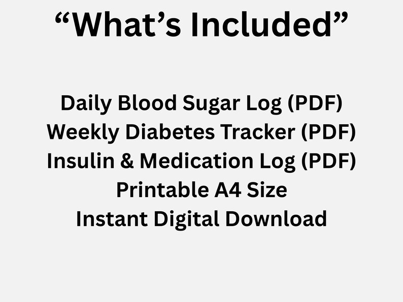 Diabetes Tracker Bundle Printable | Daily & Weekly Blood Sugar Log ...