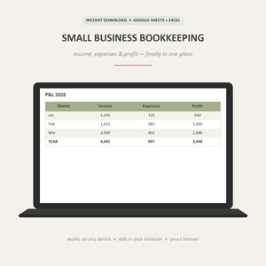 Plantilla de contabilidad para pequeñas empresas: registro de ingresos y gastos para Excel y Google Sheets