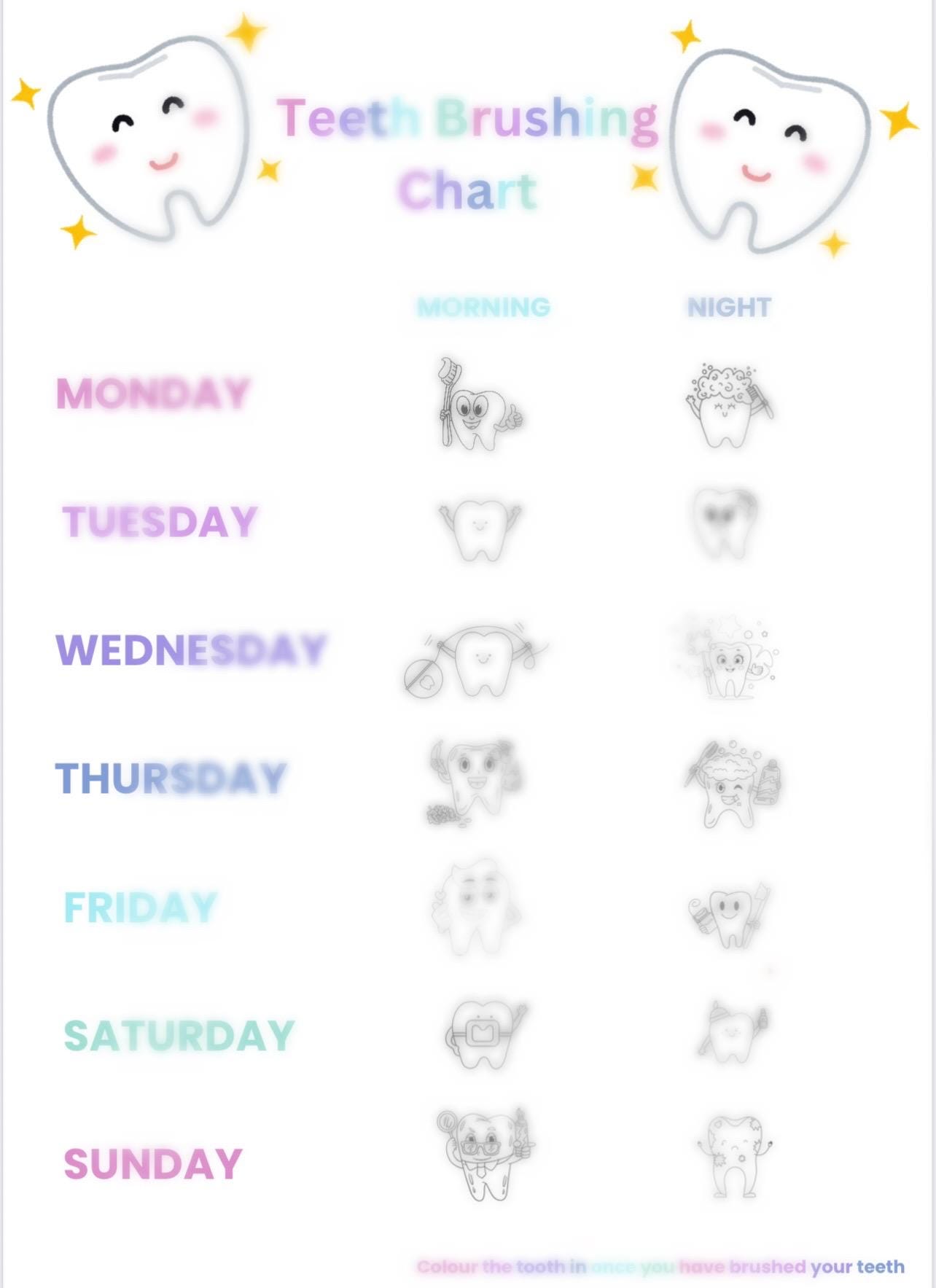 Dental Chart for Kids - Etsy