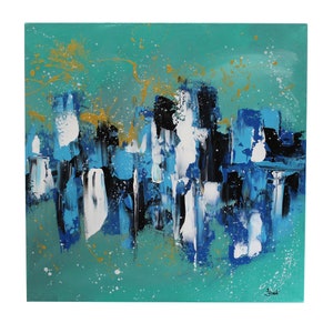 Colorful, Abstract Palette knife Painting, Wall Art, Wall Decor, &quot;Urban Illusion&quot;