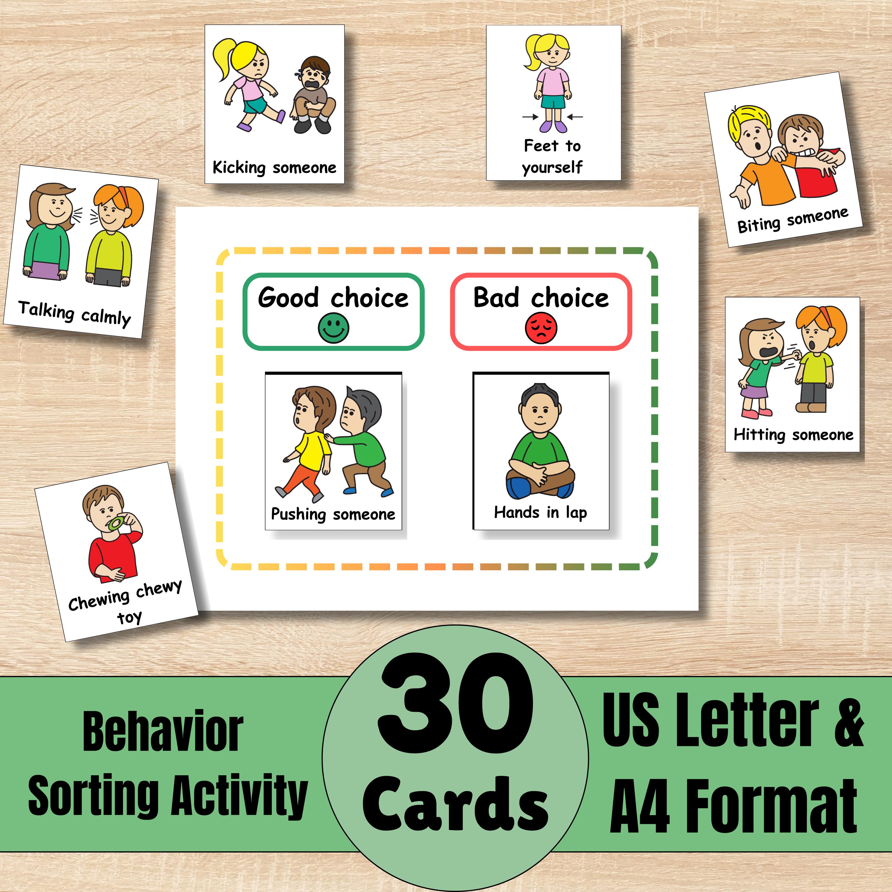 Printable Behavior Sorting Activity, Good Choice Vs Bad Choice ...