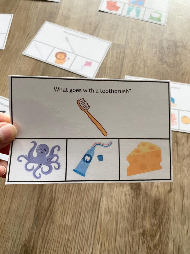 What Goes With? Object Association Task Cards, Matching Activity, Early ...