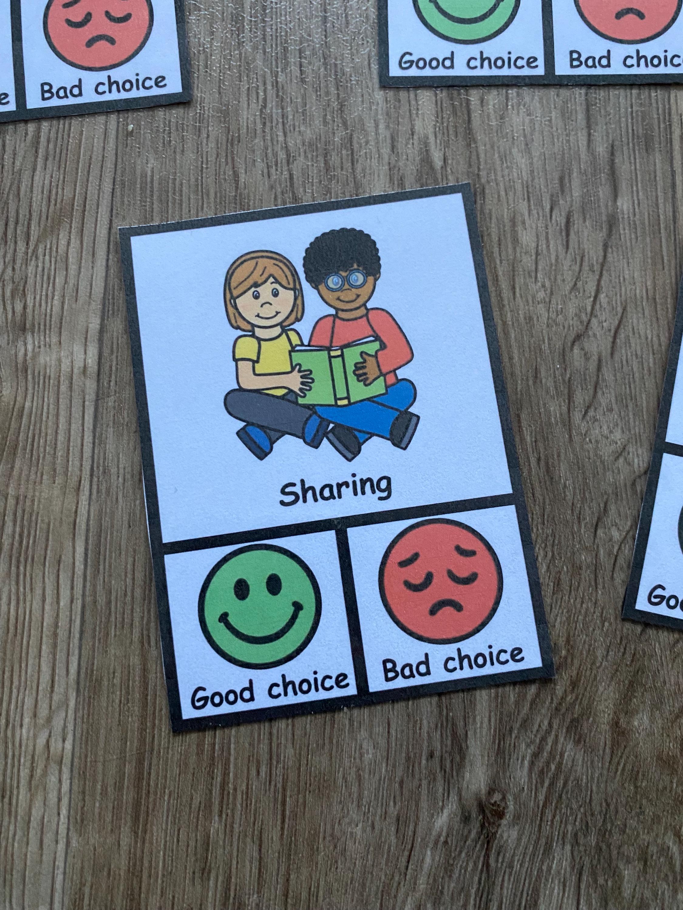 Good Choice & Bad Choice Task Cards, Positive and Negative Behavior ...