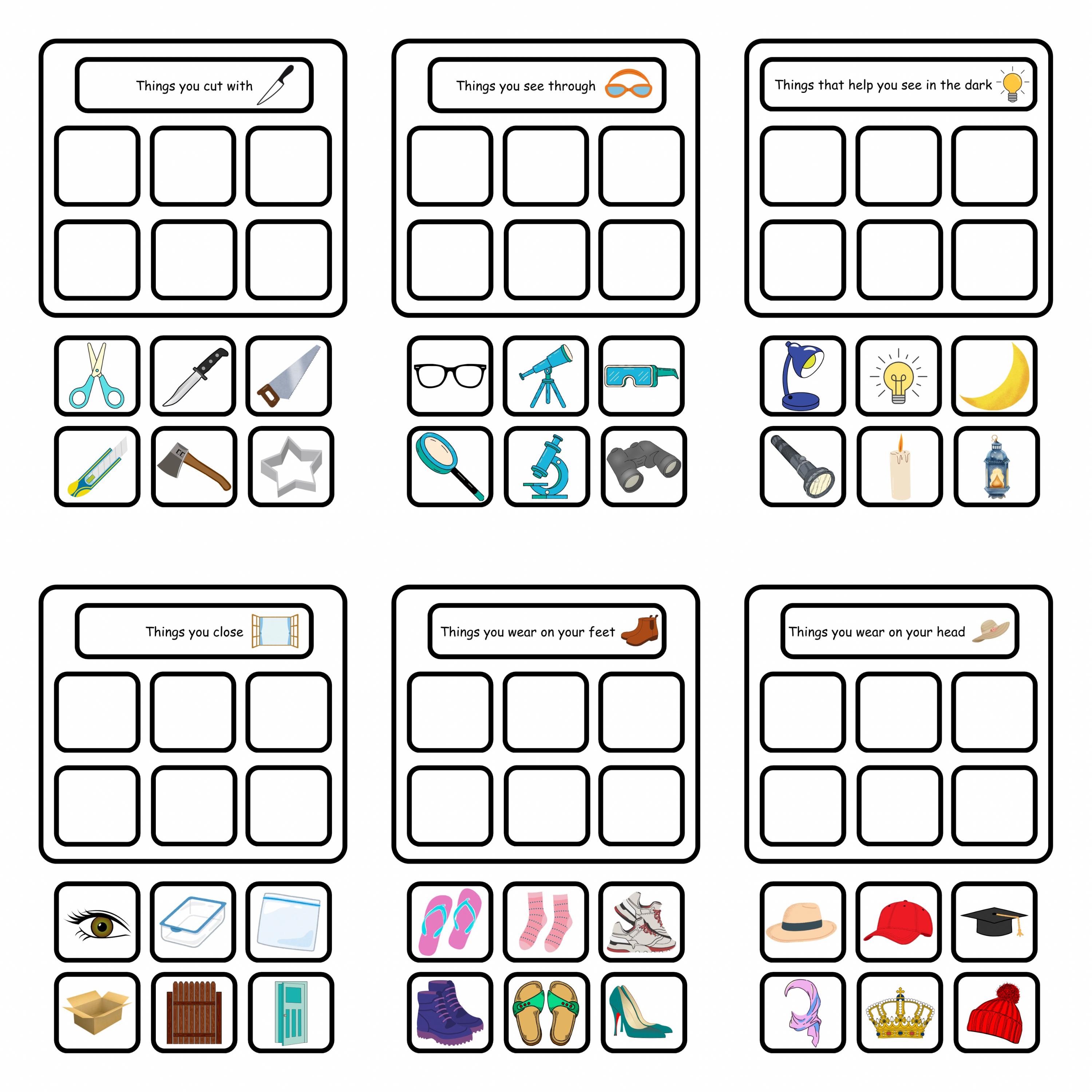 Sort by Function Activity, 30 Printable Sorting Mats, Speech Therapy ...