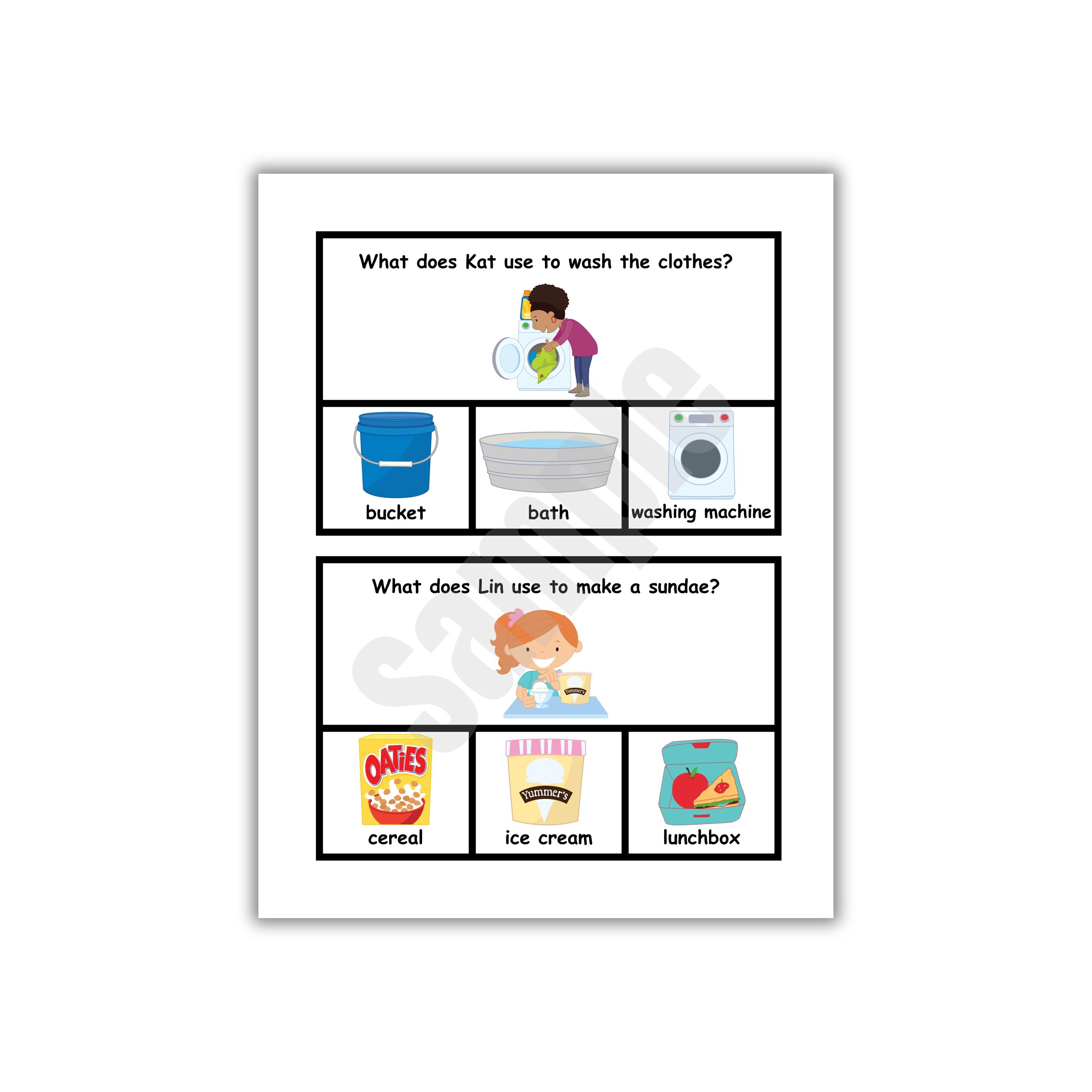 Chore Task Cards for Autism & SEN, What Where Questions Task Cards ...