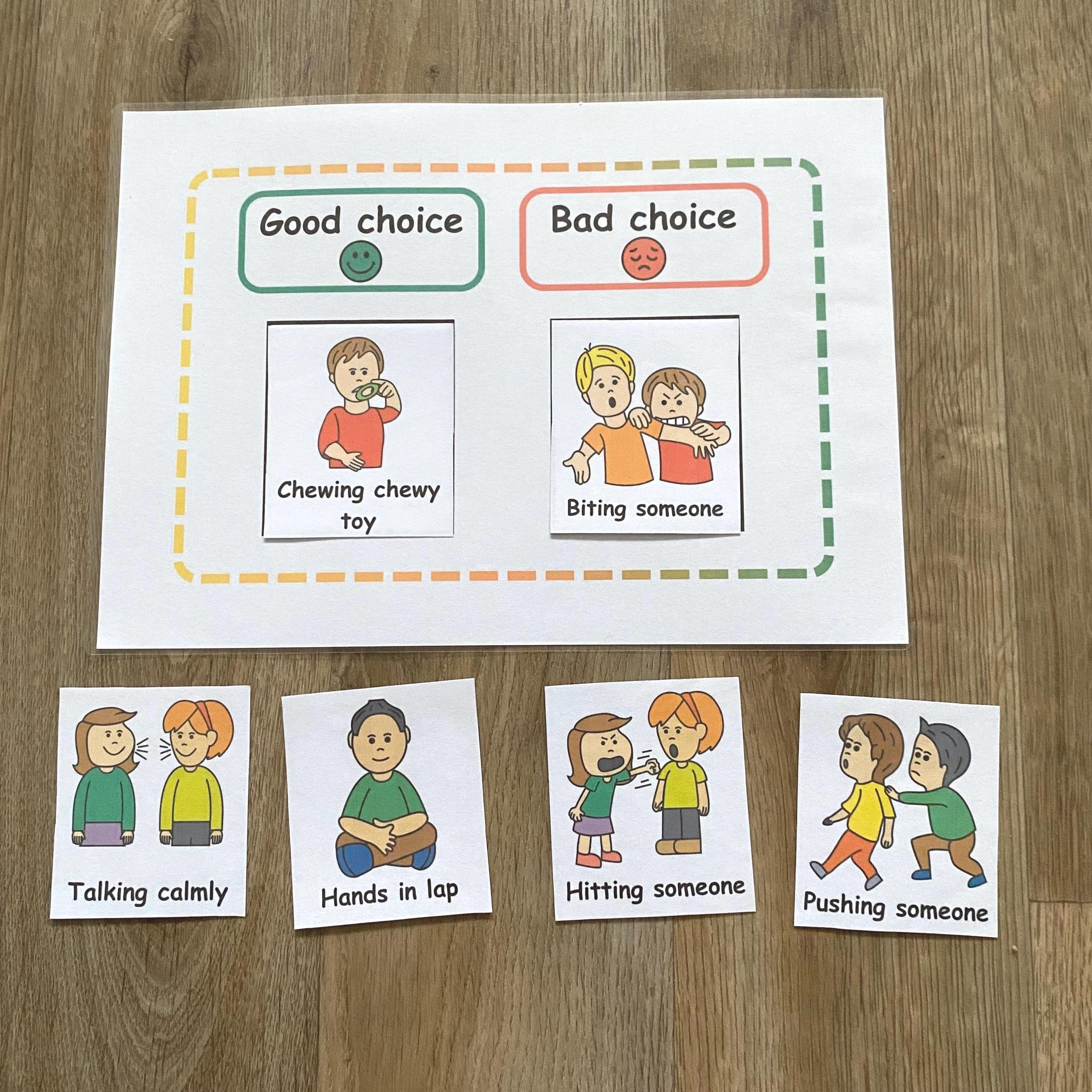Printable Behavior Sorting Activity, Good Choice Vs Bad Choice ...