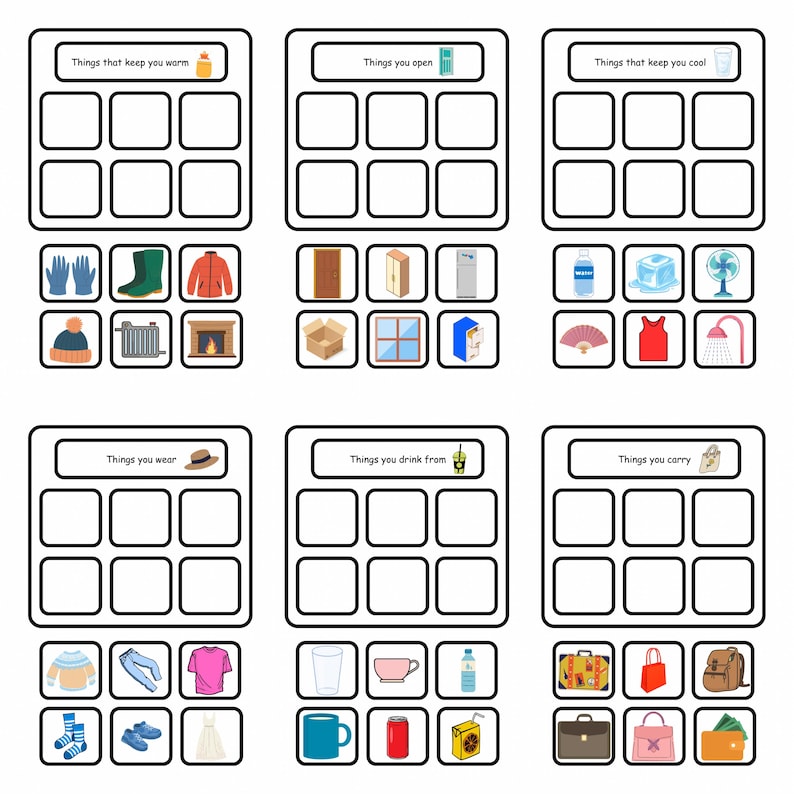 Sort by Function Activity, 30 Printable Sorting Mats, Speech Therapy ...