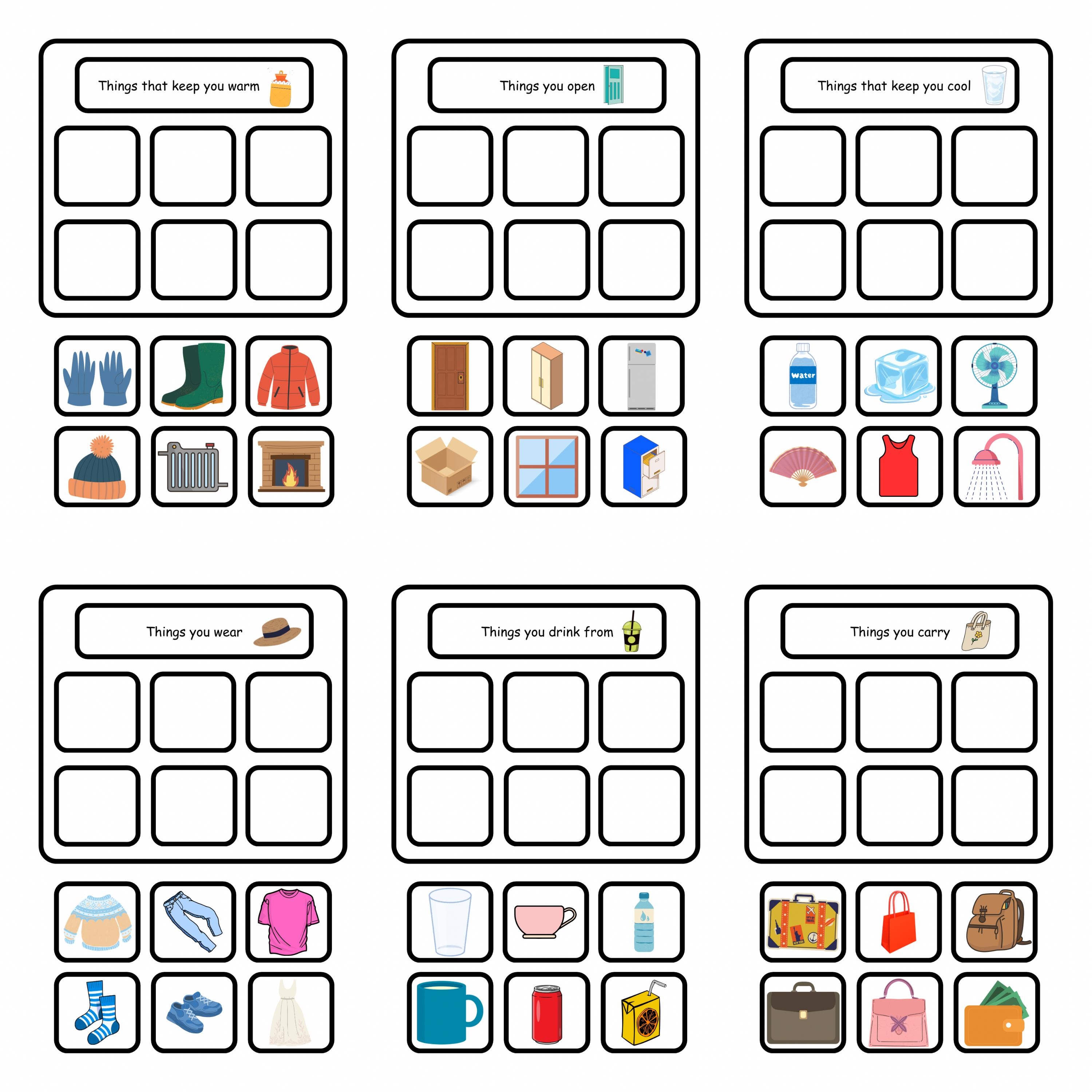 Sort By Feature Function Class Sort by Function Activity, 30 Printable Sorting Mats, Speech Therapy ...
